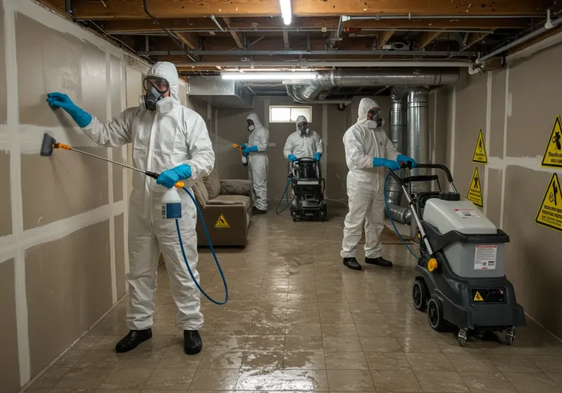 Basement Moisture Removal and Structural Drying process in Gibsonton, FL